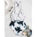 Wireless Printed Drawstring High Waist Elegant Swimwear