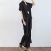 Black texture linen dresses summer plus size linen sundress caftans oversized gown