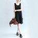 summer black stylish cotton  sundress oversize casual dresses o neck maxi dress