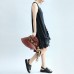 summer black stylish cotton  sundress oversize casual dresses o neck maxi dress