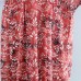 women red floral chiffon dress plus size clothing dresses long sleeve two pieces and cotton sleeveless dress