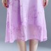 Elegant summer maxi dress trendy Flower Summer Fake Two-piece Retro Purple Dress