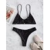 Black Hot Micro Bikini Printed Thong Swimsuits For Womens