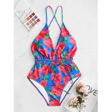 Ladies Flora Criss Cross Backless Dry Quickly High Waisted Swimwear